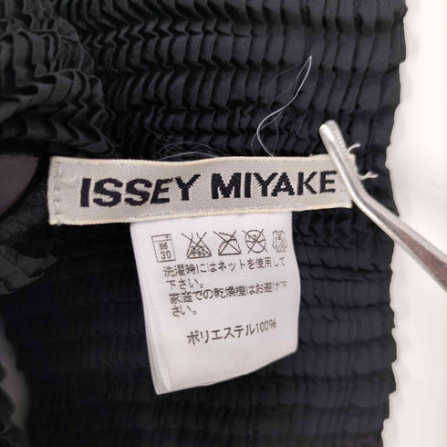 イッセイミヤケ ISSEY MIYAKE 90S 91SS 銀タグ ノーカラー プリーツ サイドスリット カーディガン レディース JPN:2